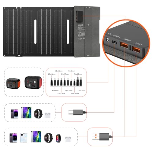 Cargador de panel solar de 60 W, batería solar, panel solar