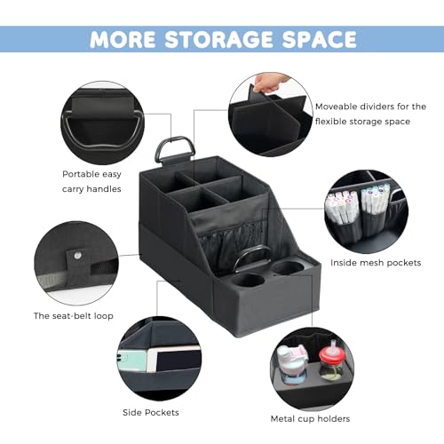 FLYBOX Organizador de asiento trasero de automóvil con 12 co