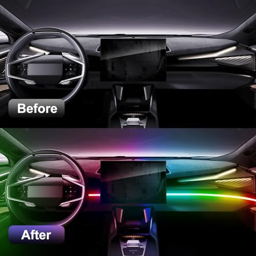 Luces LED acrílicas para automóvil, tira de luz RGB de 43.3