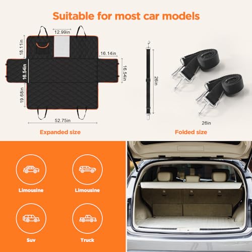 Funda impermeable para asiento trasero de automóvil, plegabl