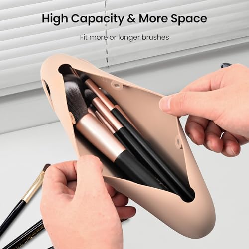 Soporte para brochas de maquillaje de viaje, estuche organiz