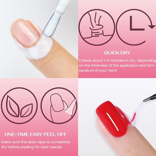 DRMODE Látex líquido para uñas, barrera de esmalte de secado