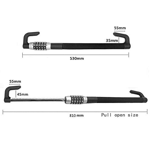 WANLIAN Cerradura de combinación antirrobo, negro, combinaci