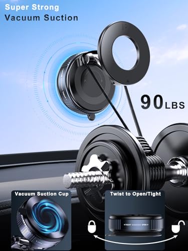 Soporte magnético de teléfono mejorado al vacío de 360°, sop