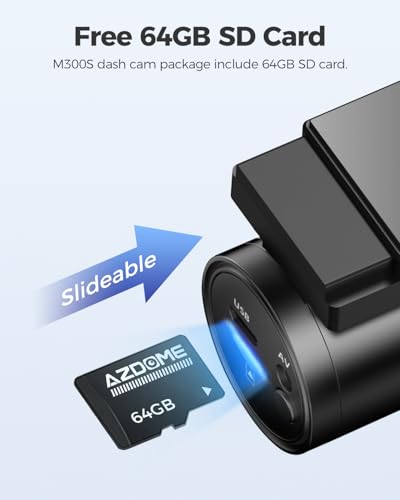 AZDOME M300S 4K Dash Cam con 5.8G WiFi 64GB tarjeta SD, 170°