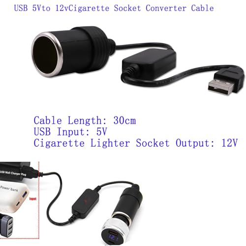 USB A macho a 12 V encendedor de cigarrillos de coche hembra