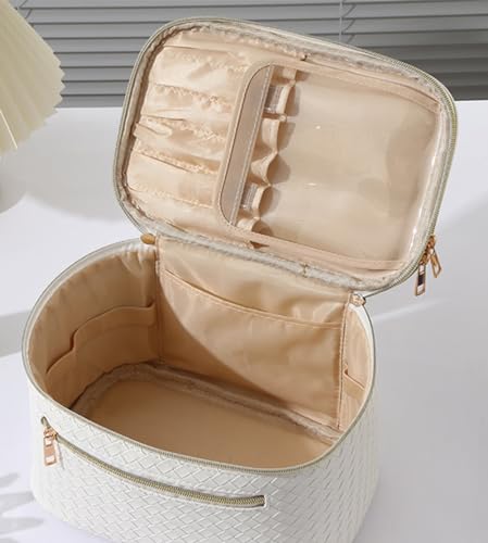 Bolsa de maquillaje para mujer, bolsa de cosméticos de doble
