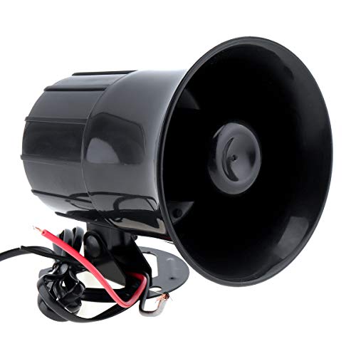Bocina de sirena de alarma con cable, 100 W 12 V 6 sonido co