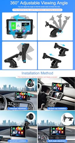 CarPlay - Pantalla para automóvil, estéreo portátil HD de 7