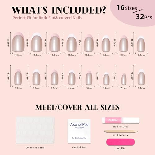 Nude Moonlight - Uñas postizas a presión con diseño de ojo d