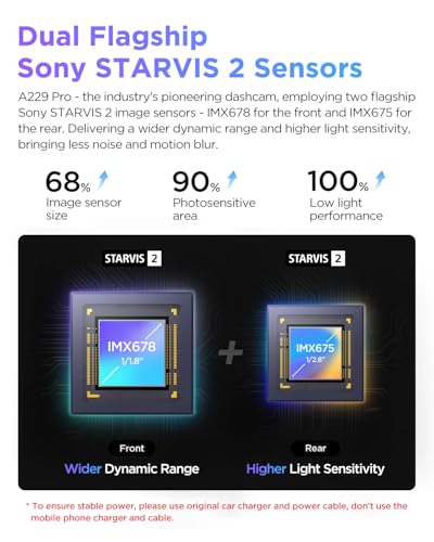 VIOFO A229 Pro 3 canales 4K HDR Dash Cam, Dual STARVIS 2 Sen