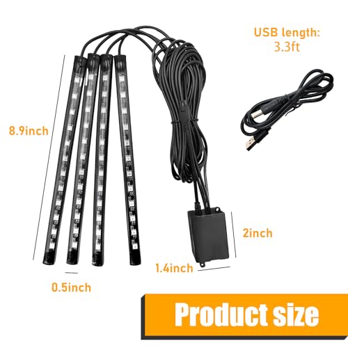 Luces interiores LED para automóvil, RGB 48 LED multicolor,