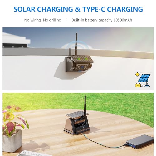 Cámara de respaldo inalámbrica solar magnética WiFi, 10500 m