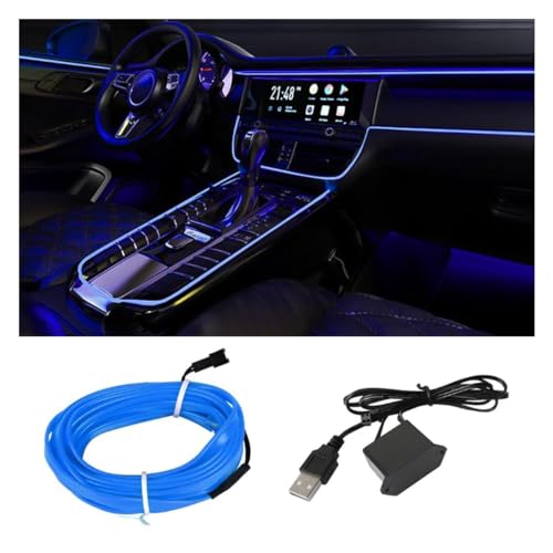 Tira de luces LED para interior de automóvil con cable EL, t