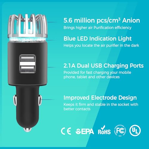Ionizador purificador de aire para automóvil, ambientador de