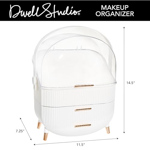 DwellStudio Organizador de maquillaje a prueba de polvo para