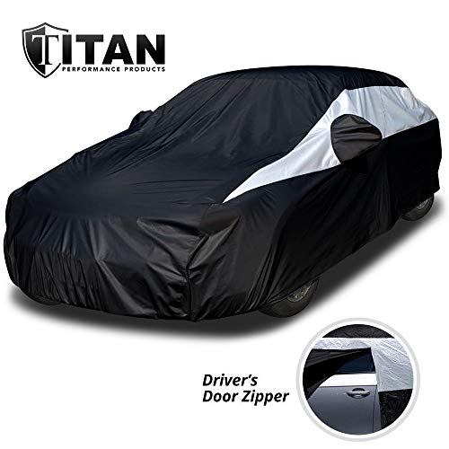 Titan Jet Black Poly 210T - Funda de coche para sedanes de 1