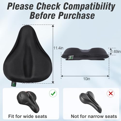 Zacro Cojín ancho para asiento de bicicleta – Funda acolchad