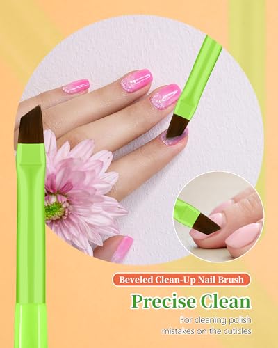 3 cepillos de limpieza de esmalte de uñas, redondo y falso y