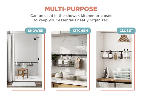 Zenna Home Organizador de baño, soporte de tensión horizonta