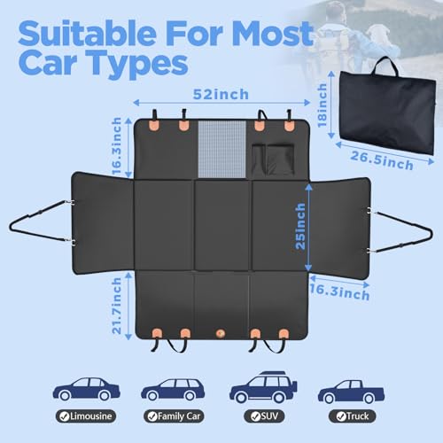 Extensor de asiento trasero para perros, funda impermeable p