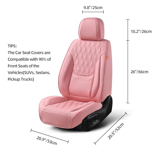 Fundas de asiento de coche color rosa, par de fundas de asie