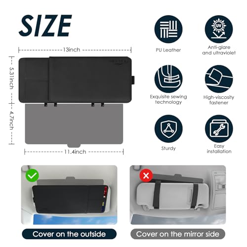 Extensor de visera solar para automóvil con soporte de regis