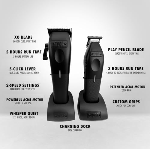 TPOB Play Barber - Cortapelos para hombre de 7500 RPM con em