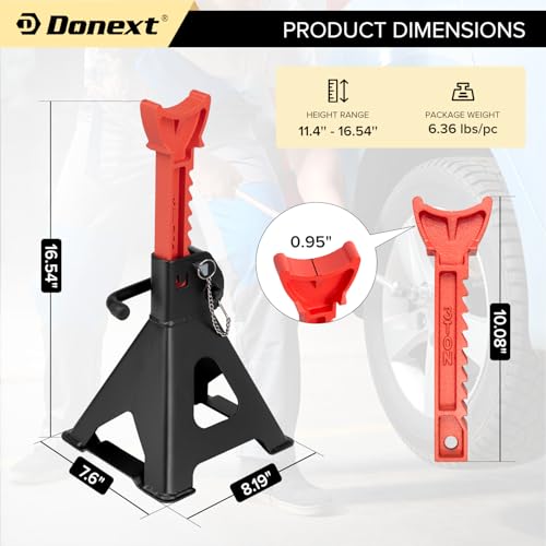 Donext Jack Stands de 3 toneladas (6,500 lb) de acero de dob