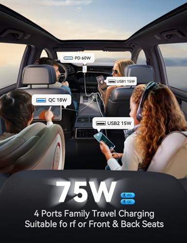Cargador de coche USB C, adaptador para encendedor de cigarr