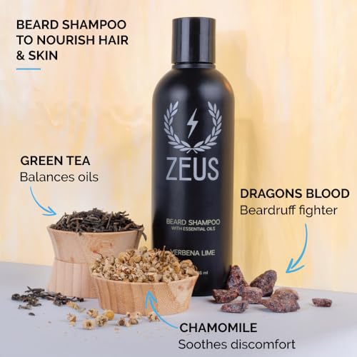 ZEUS Set de acondicionador para barba y lavado de barba con