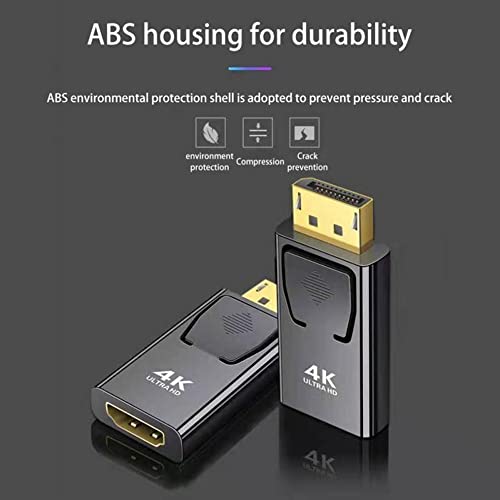 Zuya 2 unids DisplayPort a HDMI adaptador convertidor de pan