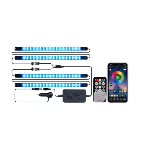 Xprite Luces interiores de coche RGB mejoradas de 144 LED co