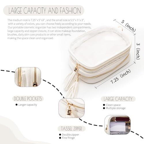 Bolsa organizadora de maquillaje transparente para mujer, bo