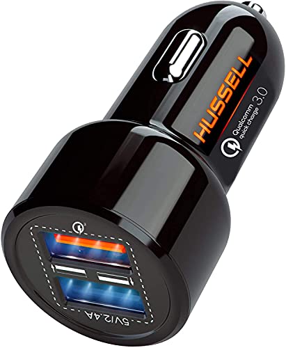 Hussell Adaptador de cargador de coche - USB 3.0 portátil co