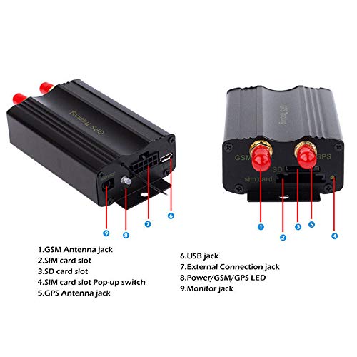 Vehículo coche GPS Tracker TK103A, GSM alarma SD ranura anti