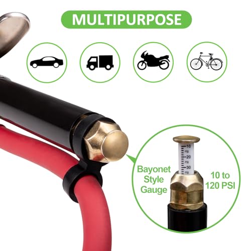 Spurtar 10-120 PSI Inflador de neumáticos, alta resistencia,