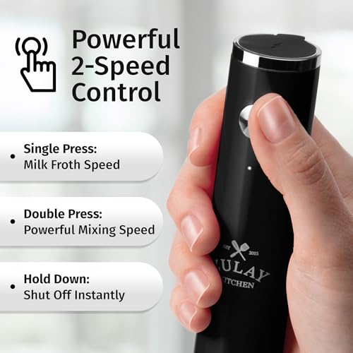 Zulay Kitchen Lux - Espumador de leche recargable de mano, p