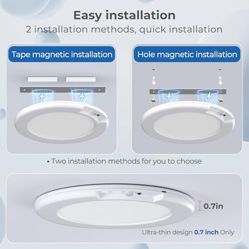 Yurnero Paquete de 2 luces recargables con sensor de movimie