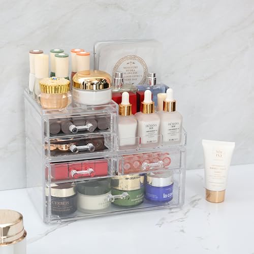 Cq acrylic Organizadores de maquillaje transparentes y almac