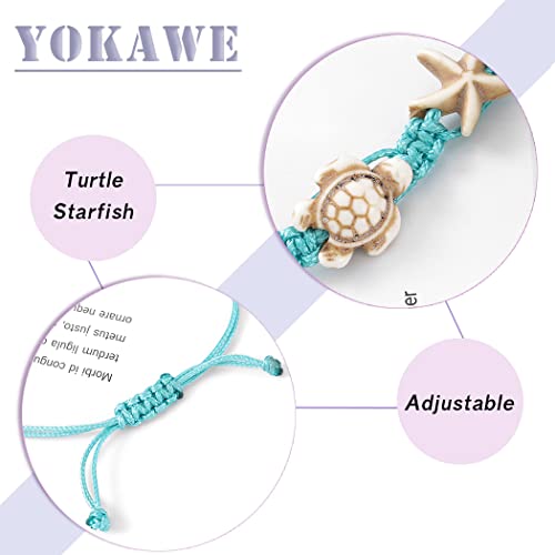 Yokawe Tobilleras bohemias con diseño de tortuga, estrellas
