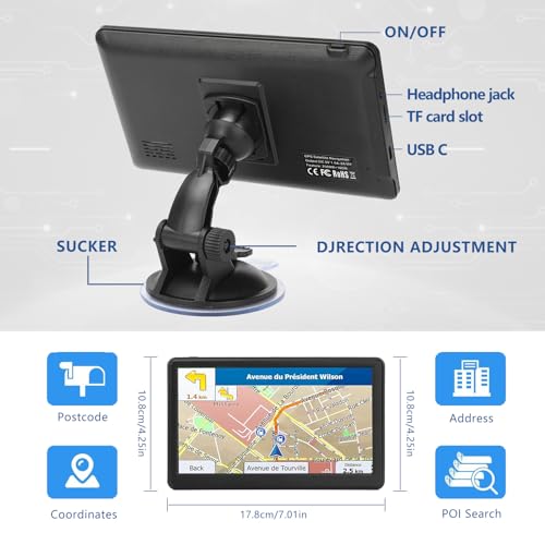 Navegador GPS para coche, camión, RV, último mapa 2025 (actu