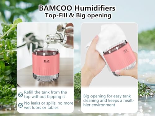 Humidificadores pequeños para dormitorio de 11.8 fl oz, mini