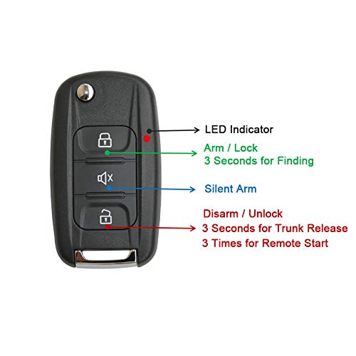 BANVIE Sistema de alarma para automóvil con kit de arranque