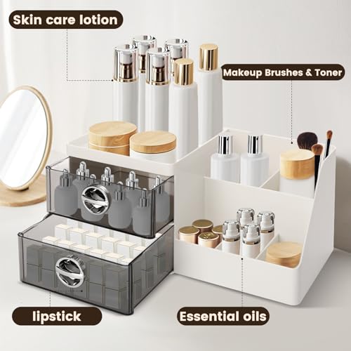 Organizador de maquillaje con cajones transparentes, organiz