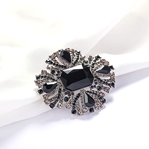 YOQUCOL Broche en forma de flores de cristal austriaco vinta