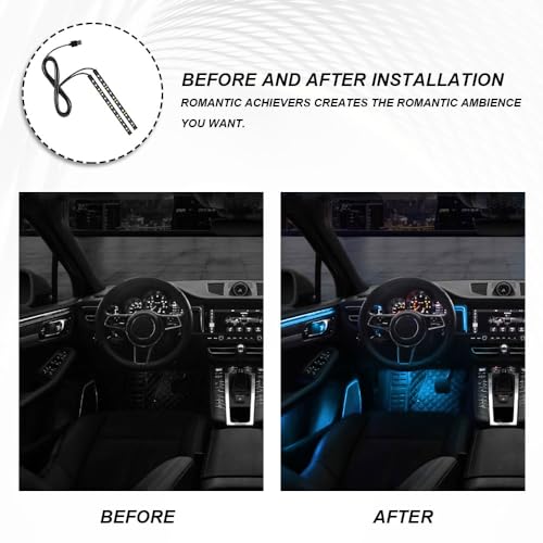 Tira de luz LED para automóvil, 24 luces LED RGB de neón par