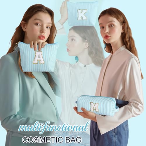 YOOLIFE 2 bolsas de maquillaje con inicial, bolsa de cosméti