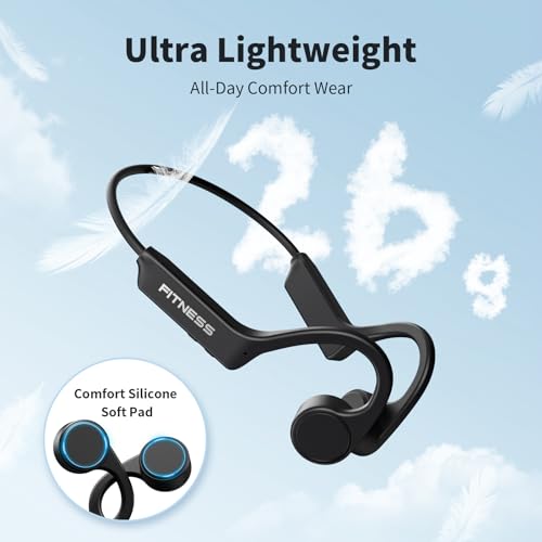 PSIER Auriculares de conducción ósea, auriculares inalámbric