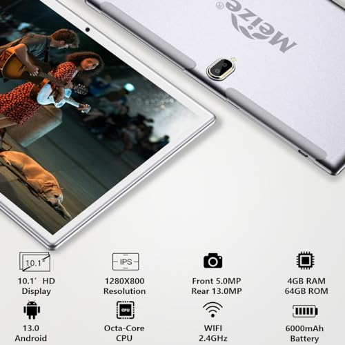 Tableta 2 en 1 de 10.1 pulgadas, tabletas Android 13.0, 64 G